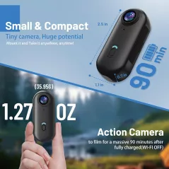 Mini Caméra dAction 4K 128Go: Capturez lAventure, Mains Libres!