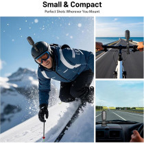 4K Mini Action Camera 128GB Waterproof POV Body Cam with Helmet Mount