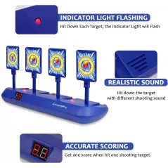 Cible de Tir Électronique Auto-Réinitialisable avec 2 Pistolets en Mousse - Jeu de Tir Amusant pour Enfants 5+