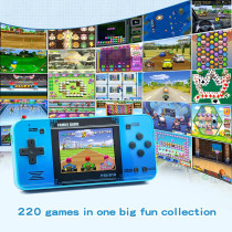 Handheld Game Console for Kids - 220 Retro Games, Portable with Rechargeable Battery & 3.0 LCD (Blue)