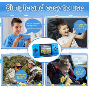 Portable Handheld Game Console for Kids - 220 Retro Games, Rechargeable