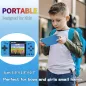 Console de Jeu Portable Rétro pour Enfants: 220 Jeux, Écran LCD, Batterie Rechargeable - Bleu