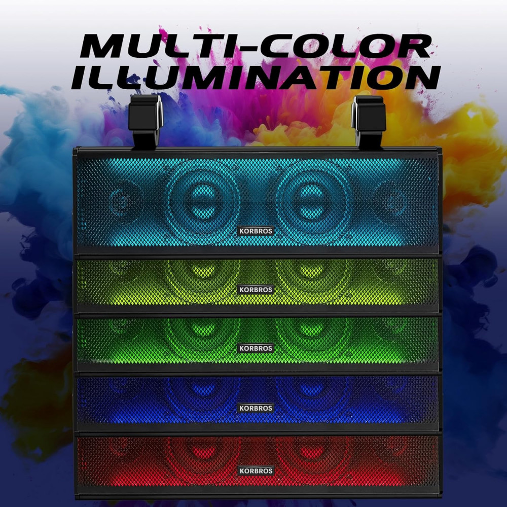 17 UTV Bluetooth Sound Bar with RGB, IP65 Waterproof, 4 Speakers