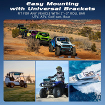 17 UTV Bluetooth Sound Bar with RGB, IP65 Waterproof, 4 Speakers