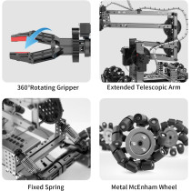 Flexible 103-Pc Robot Arm Kit with Remote Control & 360° Gripper - STEM Gift