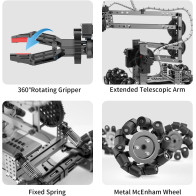 Flexible 103-Pc Robot Arm Kit with Remote Control & 360° Gripper - STEM Gift