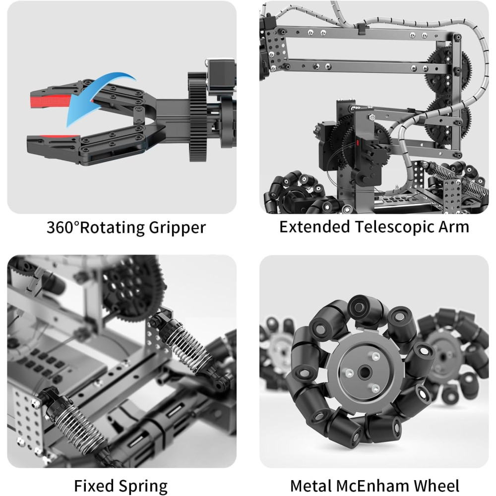 Flexible 103-Pc Robot Arm Kit with Remote Control & 360° Gripper - STEM Gift