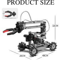 Flexible 103-Pc Robot Arm Kit with Remote Control & 360° Gripper - STEM Gift