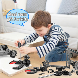 Flexible 103-Pc Robot Arm Kit with Remote Control & 360° Gripper - STEM Gift