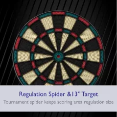 Fat Cat Electronic Dartboard 15+ Jeux, Auto-Score, Compact