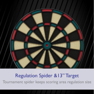 Fat Cat Electronic Dartboard 15+ Jeux, Auto-Score, Compact