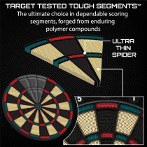 Fat Cat GLD 727 Electronic Dartboard – 15+ Games, Auto-Scoring, Compact