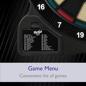 Fat Cat GLD 727 Electronic Dartboard – 15+ Games, Auto-Scoring, Compact