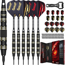 IgnatGames Premium Soft Tip Darts – 6/12 Pack Brass Barrels & Accessories