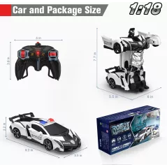 Voiture RC Transformable BLUEJAY 1:18 360° pour Enfants