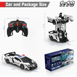 BLUEJAY Transform RC Car for Boys 3-12 | 2.4GHz 1:18 Robot Toy