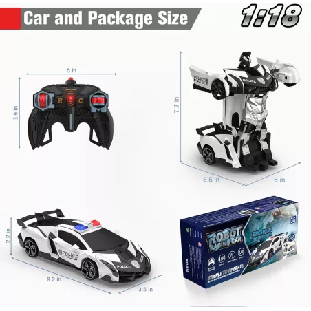 Voiture RC Transformable BLUEJAY 1:18 360° pour Enfants