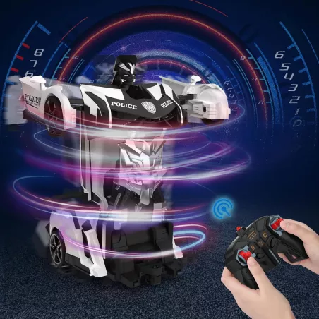 Voiture Télécommandée Robot Transformable 360°: Fun Garanti! Cadeau Parfait