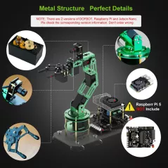 Bras Robotique Yahboom 6DOF avec Raspberry Pi 5 et Gripper