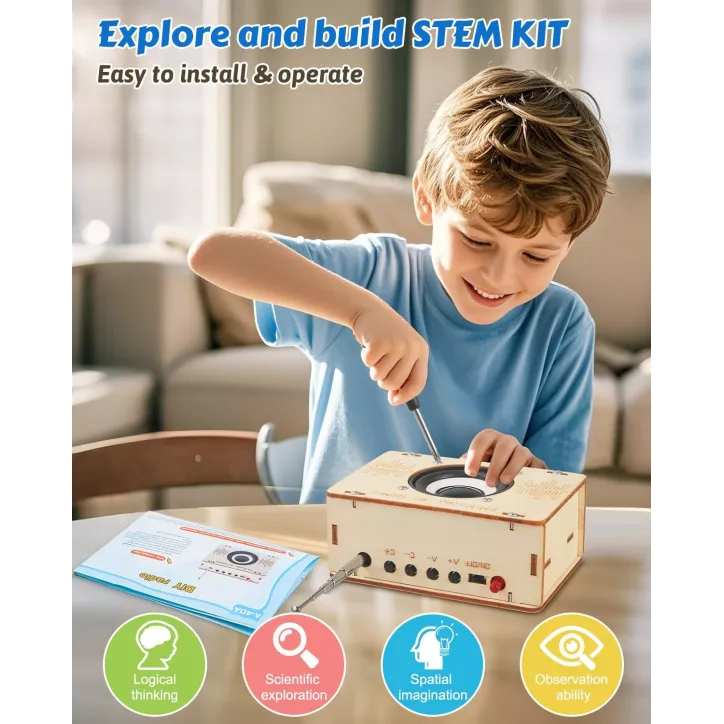 Kit Radio FM DIY Poraxy: LExpérience Scientifique STEM Amusante pour Enfants (8-16 ans)