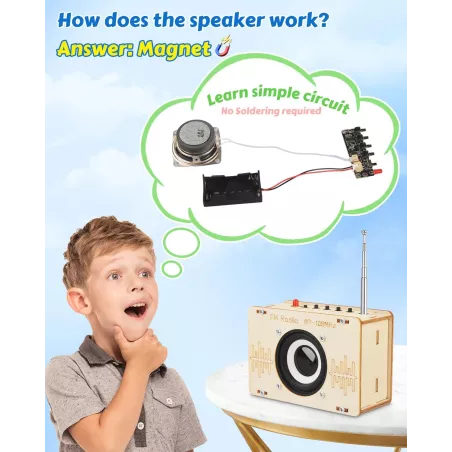 Kit Radio FM DIY Poraxy: LExpérience Scientifique STEM Amusante pour Enfants (8-16 ans)