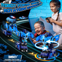 Remote Control Car Toy for Boys 4-12 | Transforming Robot, 360° Spin