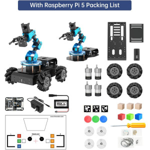 ROS Robotic Arm Kit with Raspberry Pi 5 8GB, AI Vision & 6DOF Control