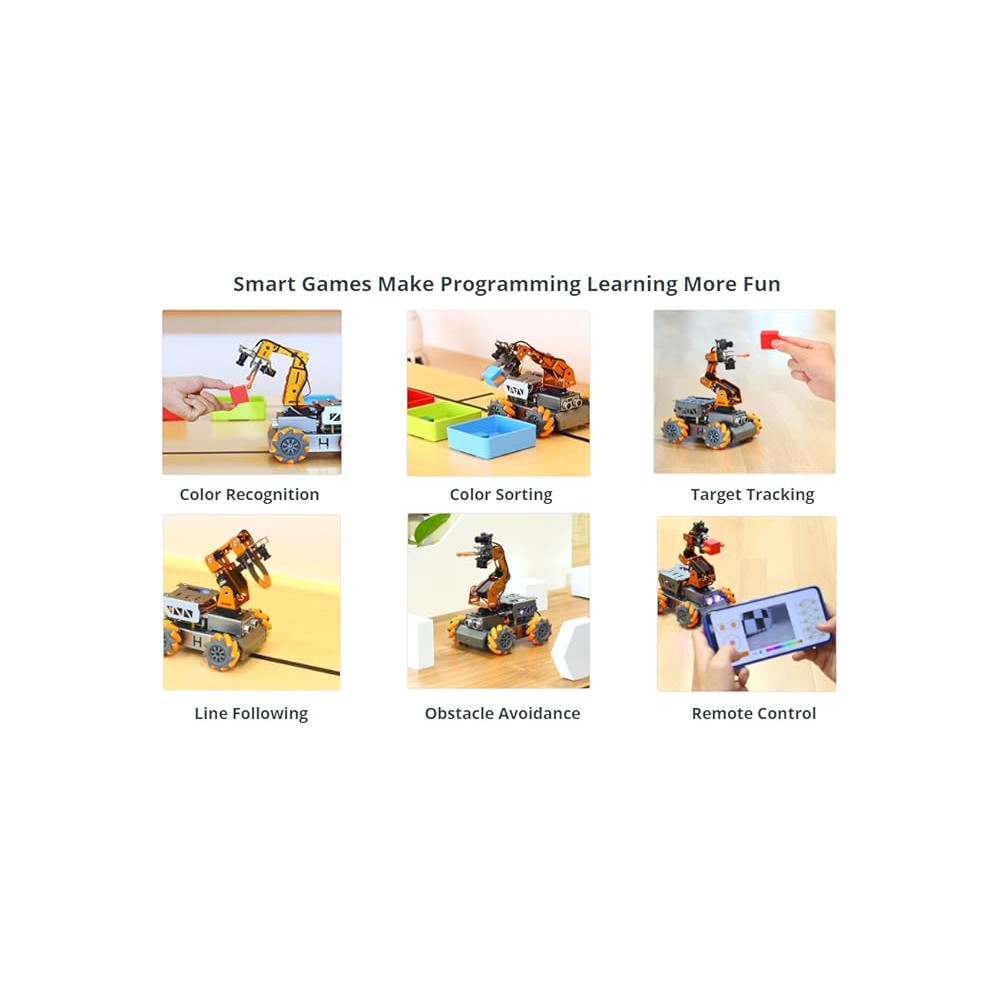 MasterPi Robotic Arm Car Kit for Raspberry Pi 5 | AI Vision & 5DOF Robotics