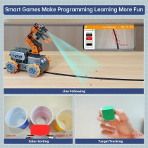 MasterPi Robotic Arm Car Kit for Raspberry Pi 5 | AI Vision & 5DOF Robotics
