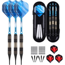 Soft Tip Darts Set 18/20g - Brass Barrel, Aluminum Shafts & Extras