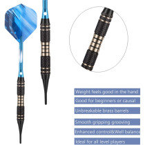 Soft Tip Darts Set 18/20g - Brass Barrel, Aluminum Shafts & Extras