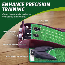 Indoor Putting Mat with 3 Tracks & Auto Ball Return – Perfect Golf Gift