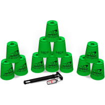 Speed Stacks Official Sport Stacking Set - 12 Green Cups & Stem