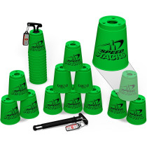 Speed Stacks Official Sport Stacking Set - 12 Green Cups & Stem