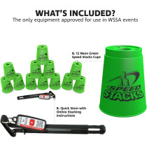 Speed Stacks Official Sport Stacking Set - 12 Green Cups & Stem