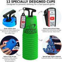 Speed Stacks Official Sport Stacking Set - 12 Green Cups & Stem