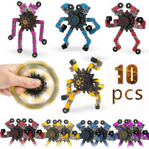 10 pcs Fidget Spinners Déformables – Jouets Anti-Stress Créatifs