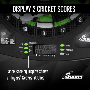 Fat Cat Sirius 13.5 Compact Electronic Dartboard - Black & Green