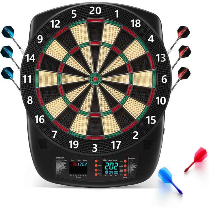 Electronic Dartboard: 40 Games, Auto Scoring, & Low Bounce - Perfect for Family Fun! Electronic Dartboard: 40 Games, Auto Scoring, & Low Bounce - Perfect for Family Fun!