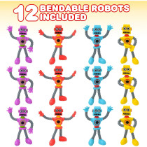 ArtCreativity Bendable Robot Figures - 12 Flexible Fidget Toys for Kids