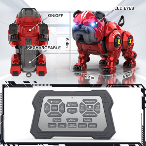Robot Chien Télécommandé Rouge - Jouet Enfant 5-10 ans