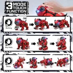 Robot Chien Télécommandé Rouge - Jouet Enfant 5-10 ans