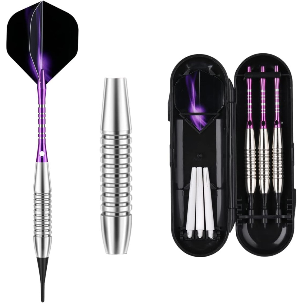 Colorful Soft Tip Darts Set - 18g & 21g with Flights & O-Rings