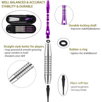 Colorful Soft Tip Darts Set - 18g & 21g with Flights & O-Rings