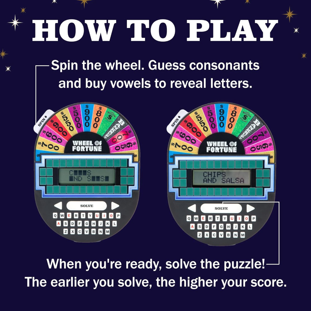 Educational Wheel of Fortune Game - Classic Handheld Puzzle for Travel & Fun