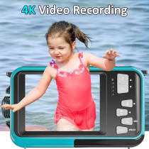 4K Waterproof Underwater Camera 11FT Dual-Screen 56MP with 32GB Card