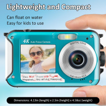 4K Waterproof Underwater Camera 11FT Dual-Screen 56MP with 32GB Card
