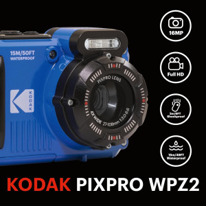 KODAK PIXPRO WPZ2 16MP Waterproof Rugged WiFi Digital Camera Blue