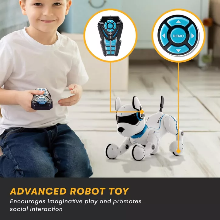 Robot Chien Interactif Intelligent: Commandes Vocales, Programmable, Danse - Le Cadeau Éducatif Parfait!