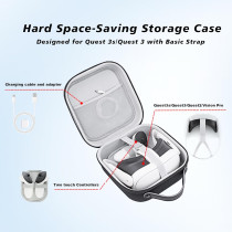 Krypthos VR Hard Case for Meta Quest 3S/3/2 & Vision Pro – Portable Black